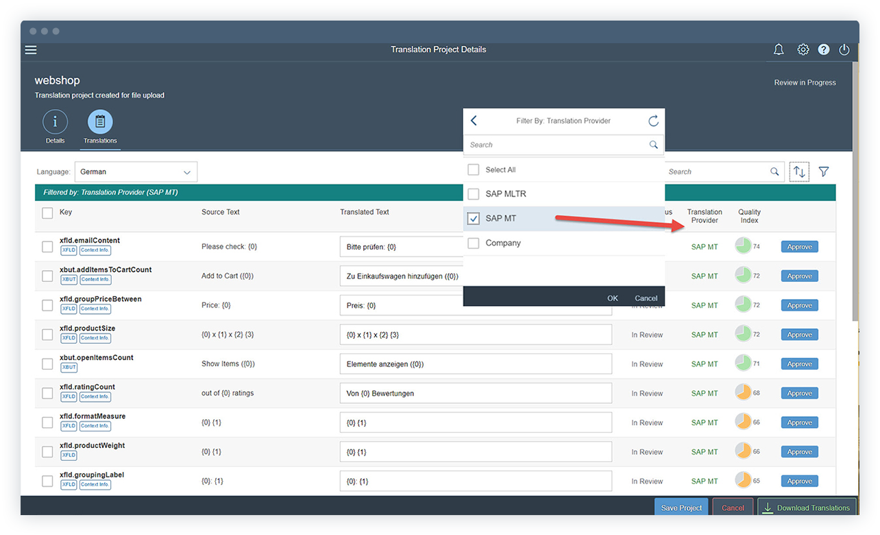 SAP Translation Hub sap-object-store